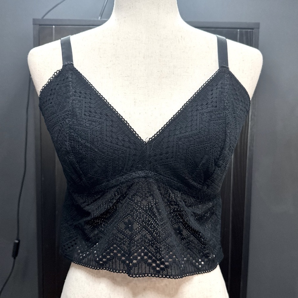Auden Black Lace Crop Cami
